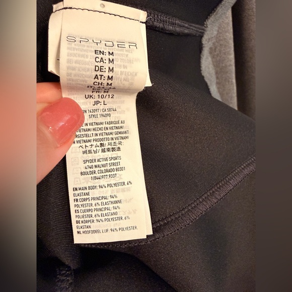 Spyder Cowl Neck Pullover Women’s Medium Gray Athletic Ski Layer Stretch Top - Picture 7 of 7